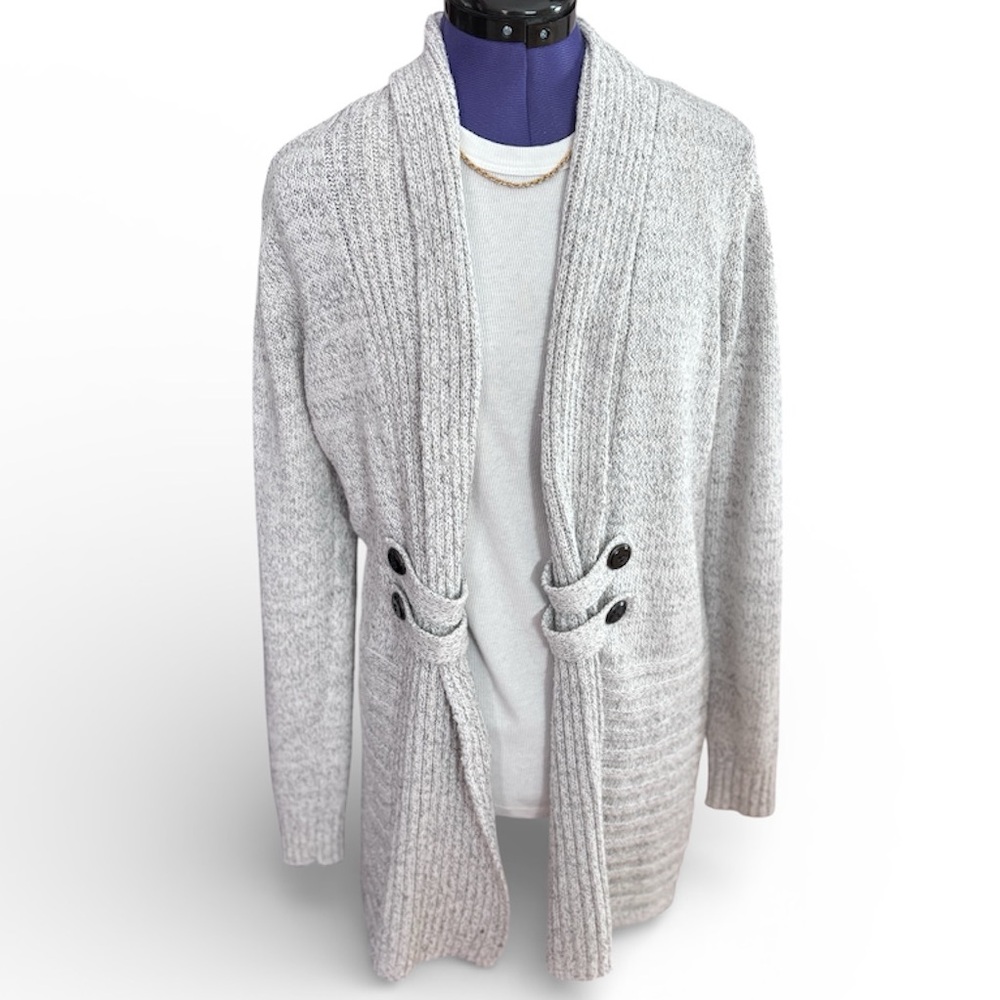 Fortune +Ivy Cardigan Open Front Gray Women’s Medium